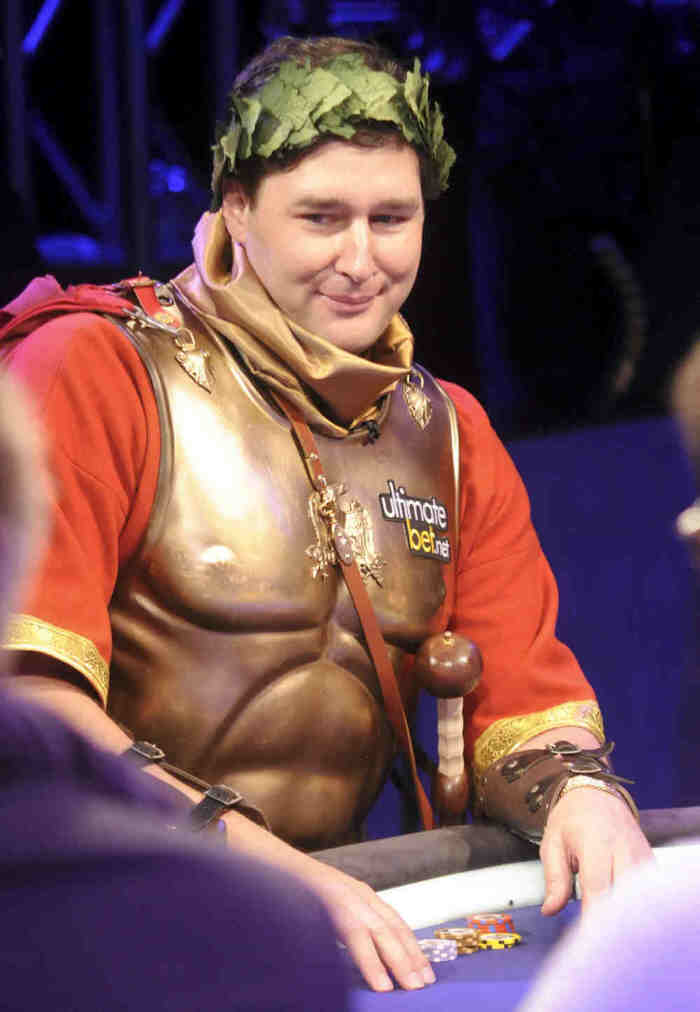Phil Hellmuth in ancient Roman attire